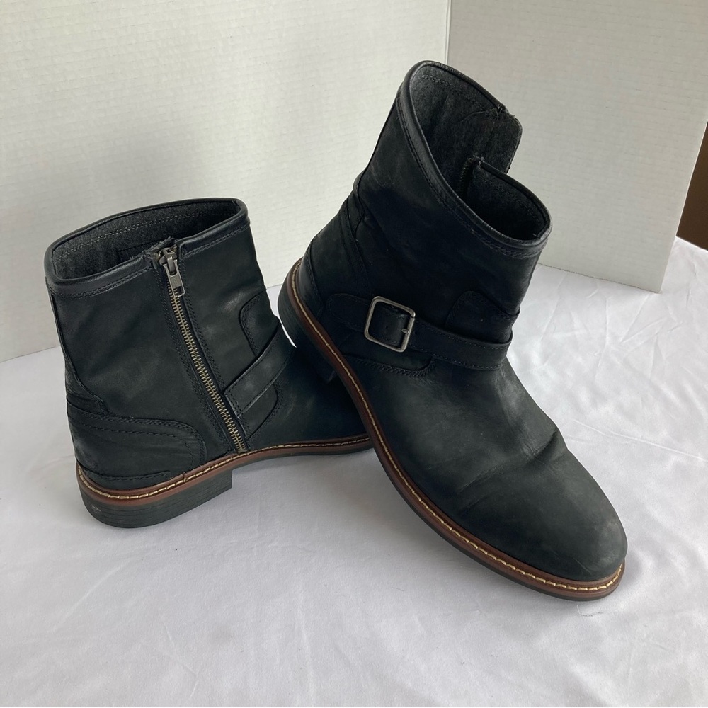 Cole Haan Men's Bryce Moto Boot Biker Size 10 Black Nubuck Leather Casual